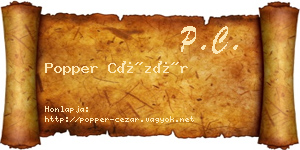 Popper Cézár névjegykártya